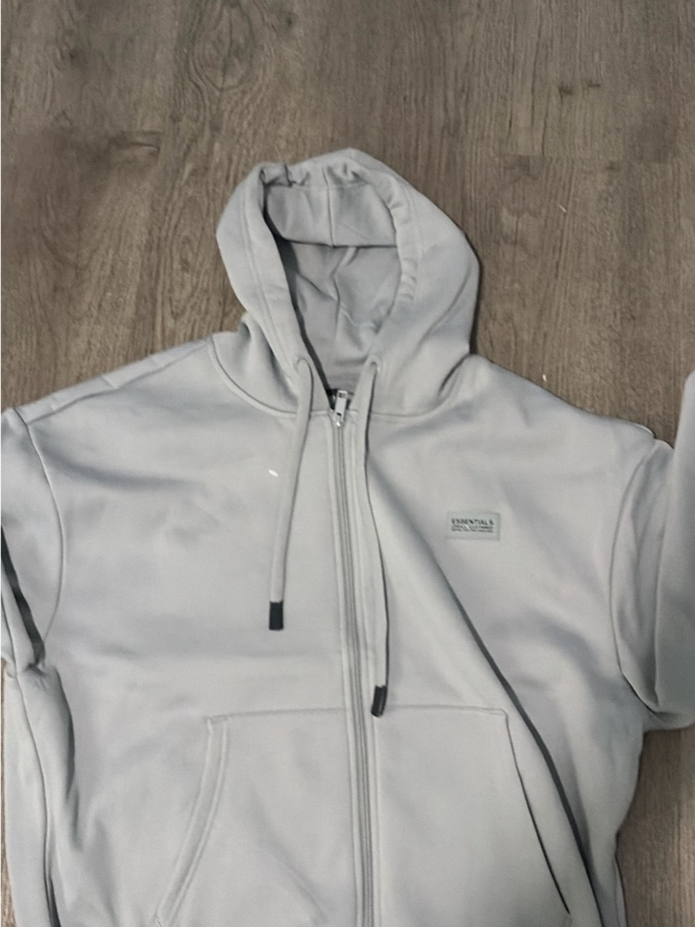 Essentials Men's Light Gray Full-Zip Hoodie Jacket
